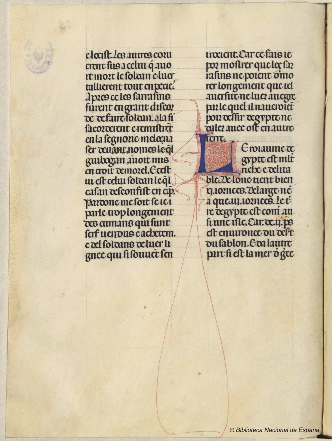 Fig. 7 Haitón de Córico. La Fleur des Histoires, Madrid, BNE, mss/2452, f. 65v, © Biblioteca Nacional de España.